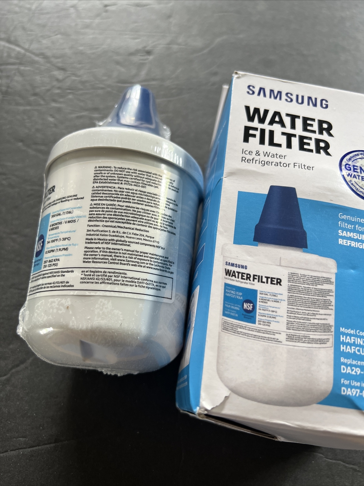 GENUINE Samsung DA2900003G Ice & Water Refrigerator Filter 300 Gal 6 Months Use gallery