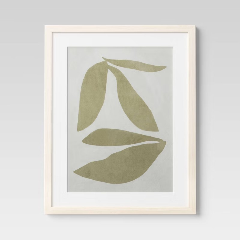 Threshold Botanical Leaf Duo Minimalist Poster Modern Set of 2 16"x20" Wall gallery