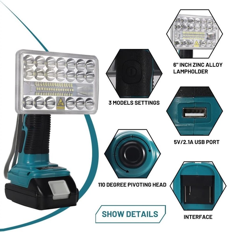 2000LM 18W Cordless Flashlight LED Work Light for Makita 18V LXT Li-ion Portable gallery