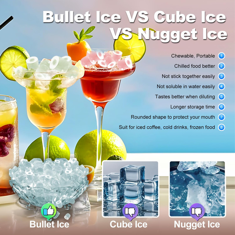 Ice Makers Countertop - Pebble Ice Maker Machine with App, 30 Mins Self Cleaning gallery