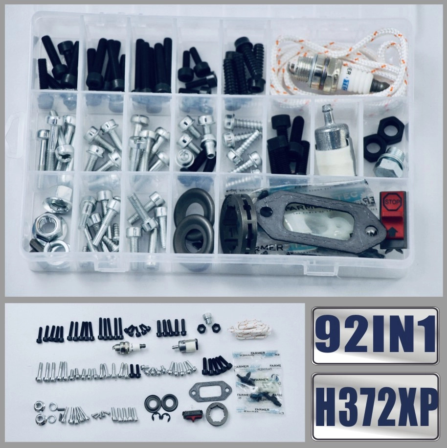 92IN1 Screws Bolts Nuts Clips Hardware Kit For Husqvarna 362 365 371 372XP gallery