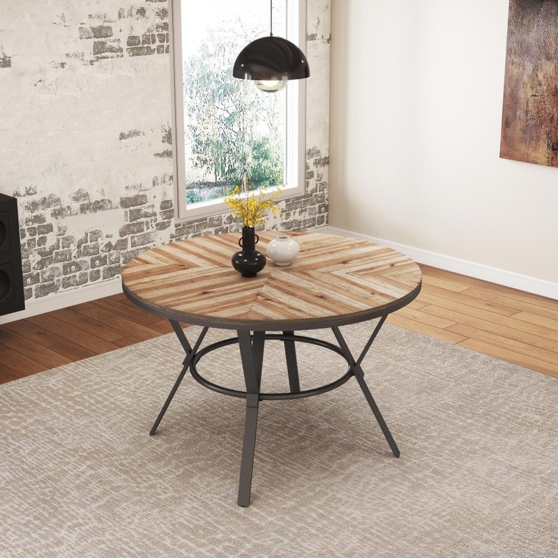 Indoor Dining Table Featuring four metal legs Light birch finish Mixed materials gallery