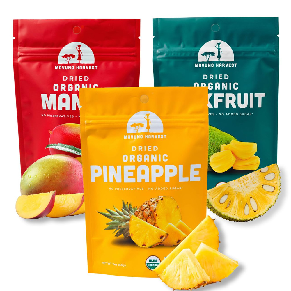 Organic Dried Fruit Variety Pack | Dried Mango, Pineapple, and Jackfruit | Healt