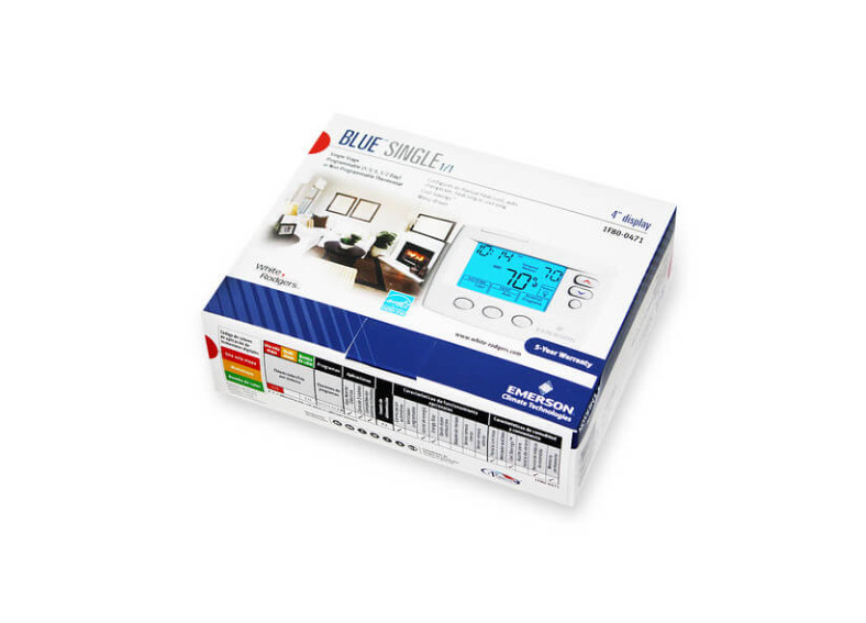 Emerson 1F80-0471 - 4" Programmable Digital Thermostat White 1Heat/1Cool gallery