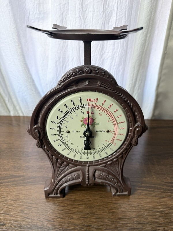 Vintage EKS Sweden Kitchen Scale 10 lb / 5 kg Brown Decorative Counter Scale gallery