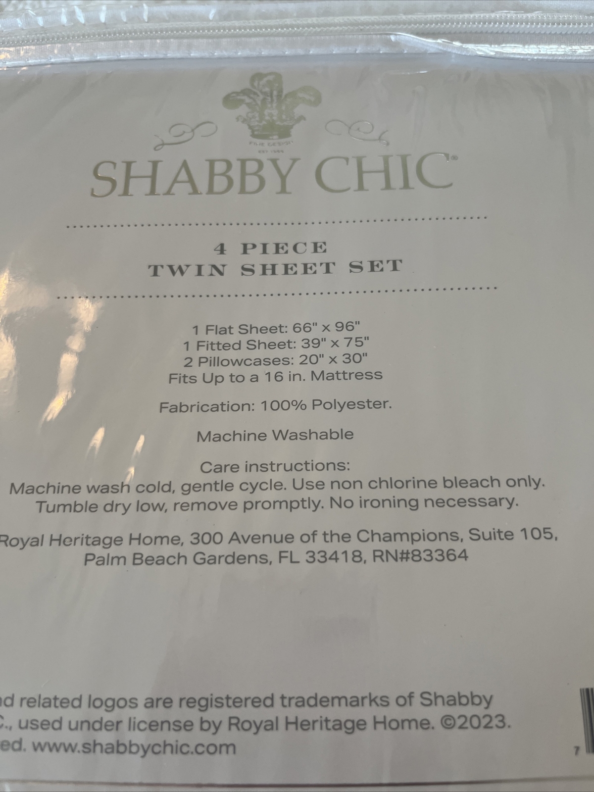🌷Shabby Chic Petite Gray Floral & Vine 4 Pc TWIN Sheet Set BEACH COTTAGE 🌷 gallery