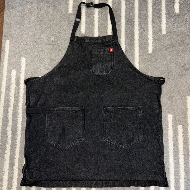 Hedley & Bennett Abalone Black Denim Bib Apron One Size Cotton Kitchen Pockets gallery