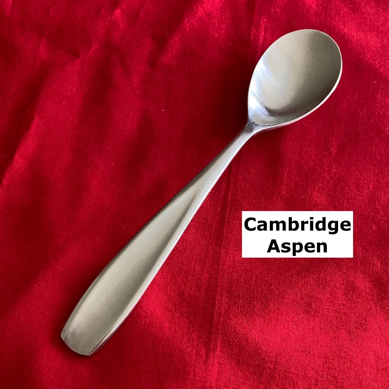 Cambridge ASPEN Teaspoon 7 3/8" Indented Raised Edge Stainless Steel Flatware gallery