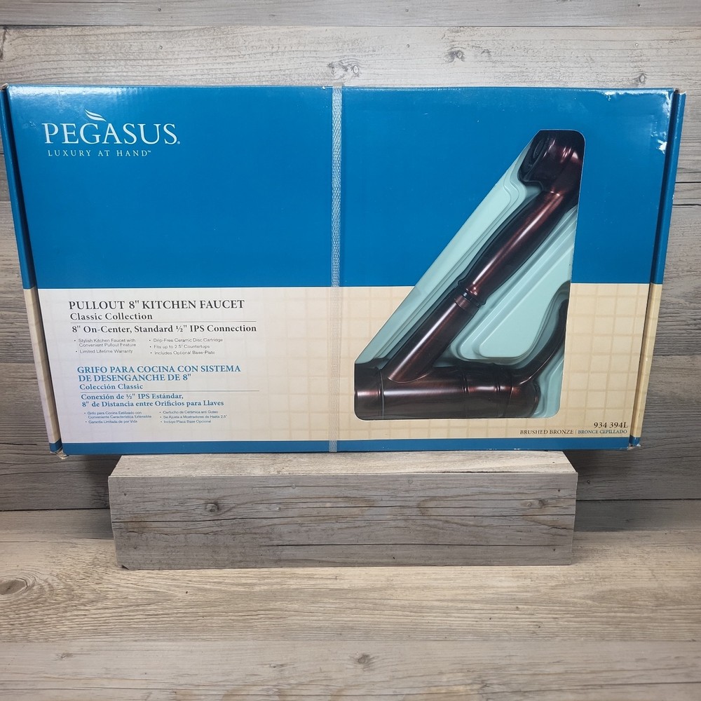 Pegasus PullOut Kitchen Faucet Brushed Bronze 8" On-Center Standard 1/2" Connect