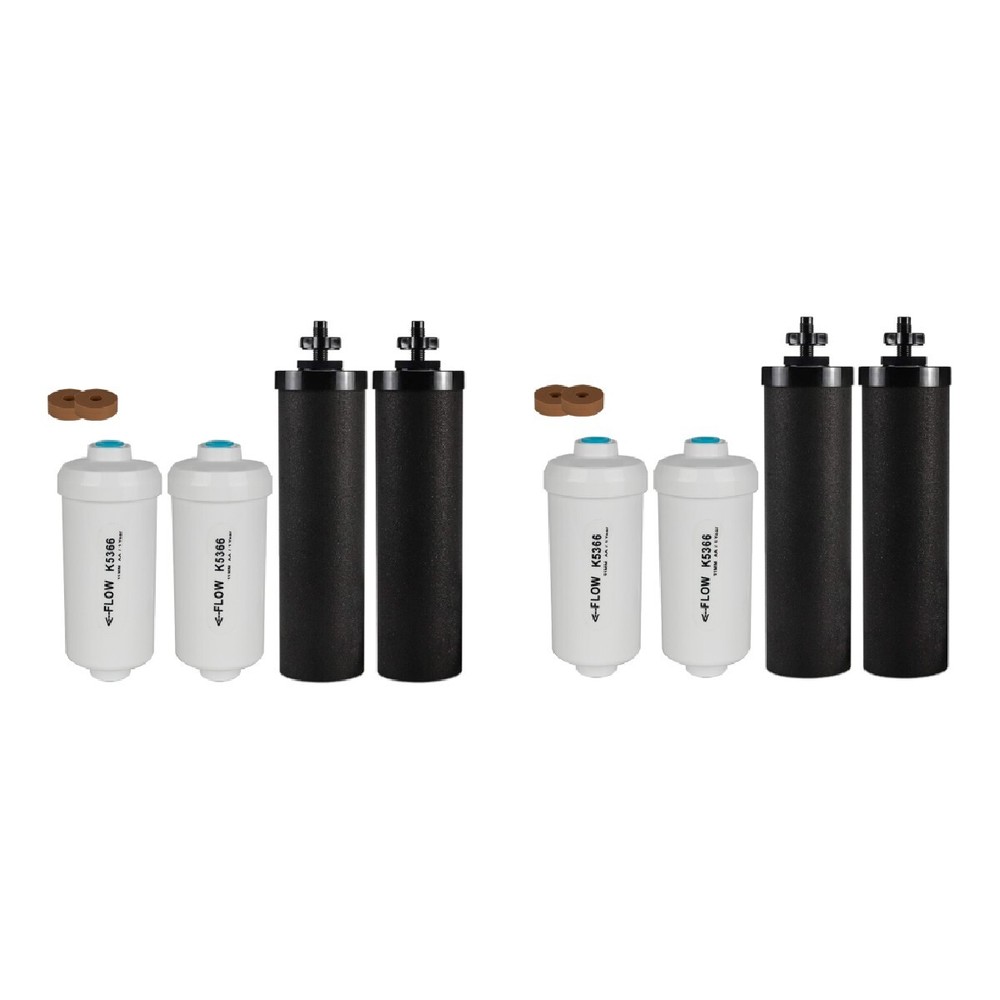 8 pcs Water Filter Replacement for Berkey BB9-2 Black Filters & PF-2 Filters