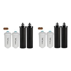 8 pcs Water Filter Replacement for Berkey BB9-2 Black Filters & PF-2 Filters