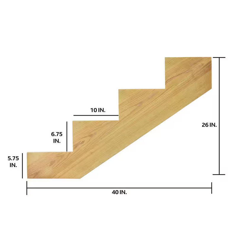 4-Step Ground Contact Pressure-Treated Pine Stair Stringer gallery