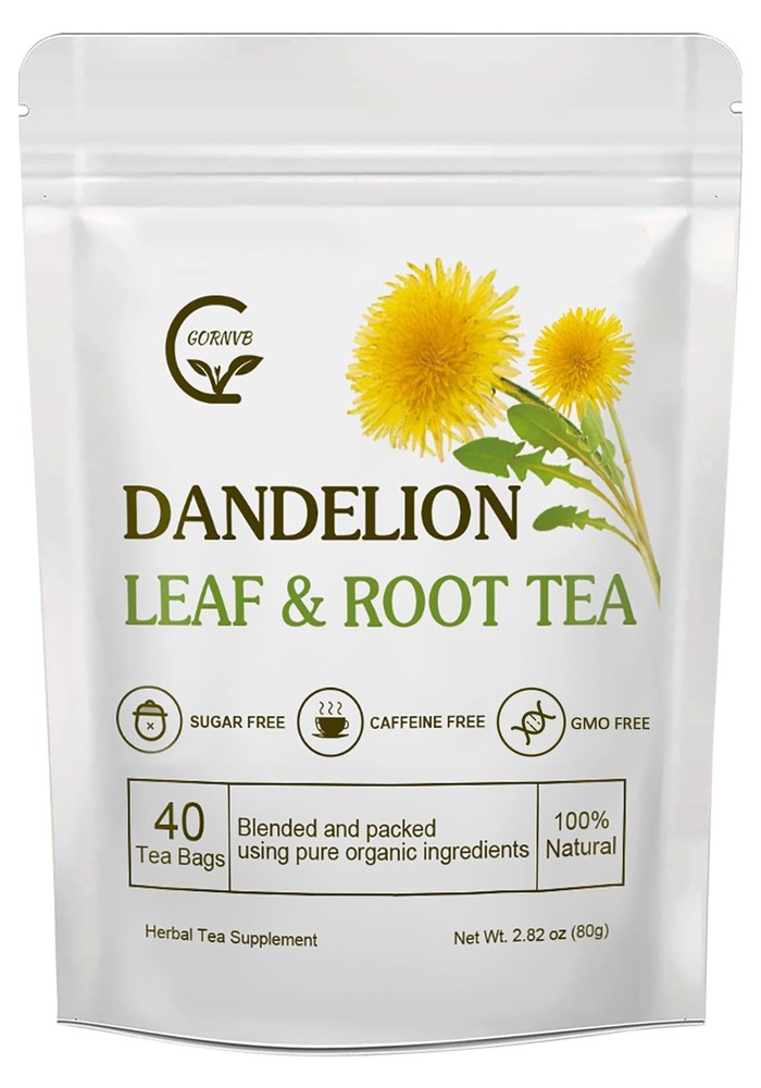 GORNVB Organic Dandelion Leaf & Root Tea, Supports 40 Count (Pack of 1)
