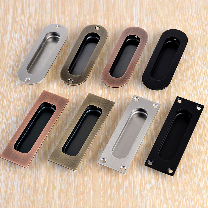 1/3/5 PCS Recessed Flush Pocket Door Cabinet Pull Inset Sliding Door Handle UK gallery