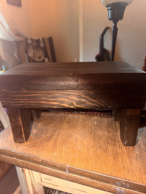 Rustic Solid Wood Footstool Brown Rectangular 12 x 6.5 x 7 inches gallery