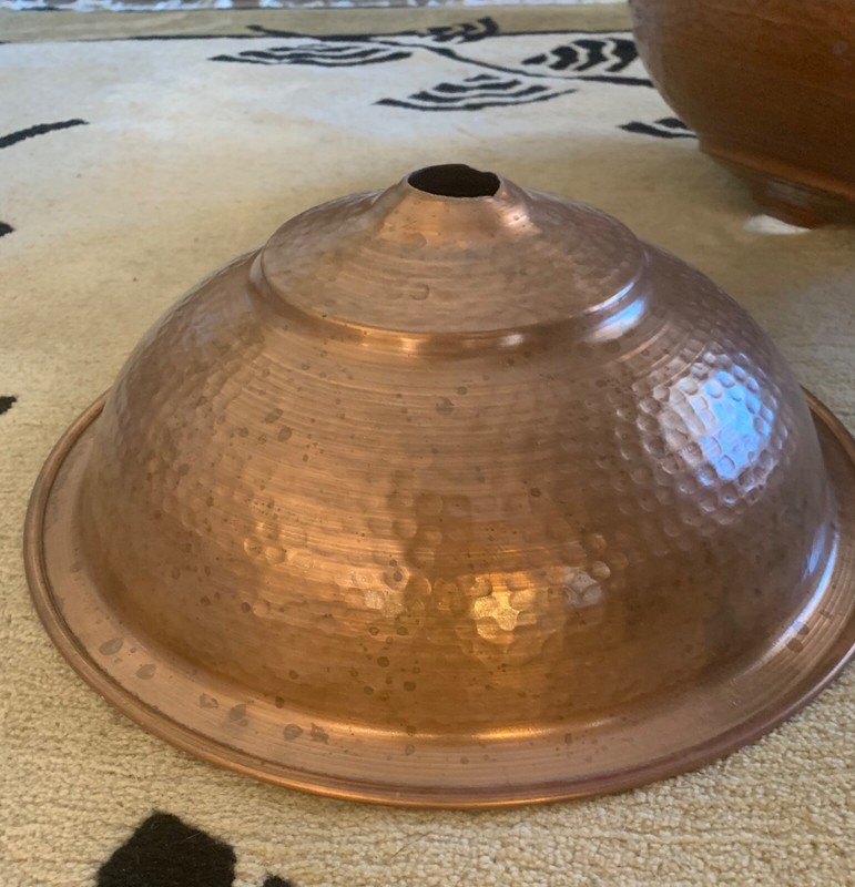 Rustic Hammered Copper Round Drop-In Sink 15" OD/ 13" ID, 5" Deep, Bath Kitchen gallery