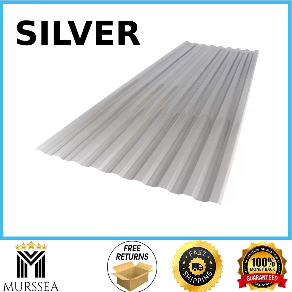 Polycarbonate Roof Panel Corrugated 26 in. x 6 ft., Silver , Rot Resistant