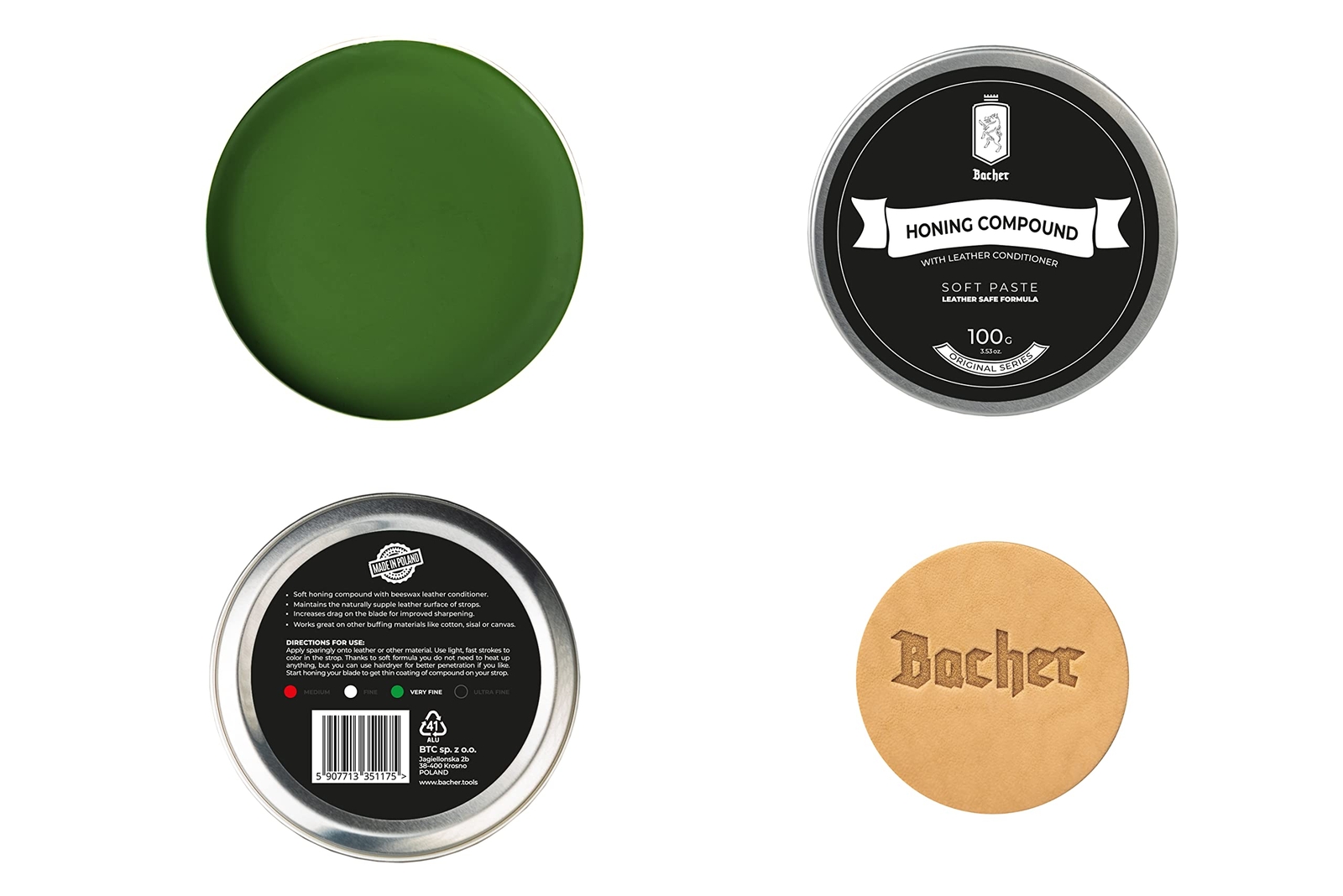 Polishing Compound - Very Fine Green Stropping Compound - Leather Strop Sharp... gallery