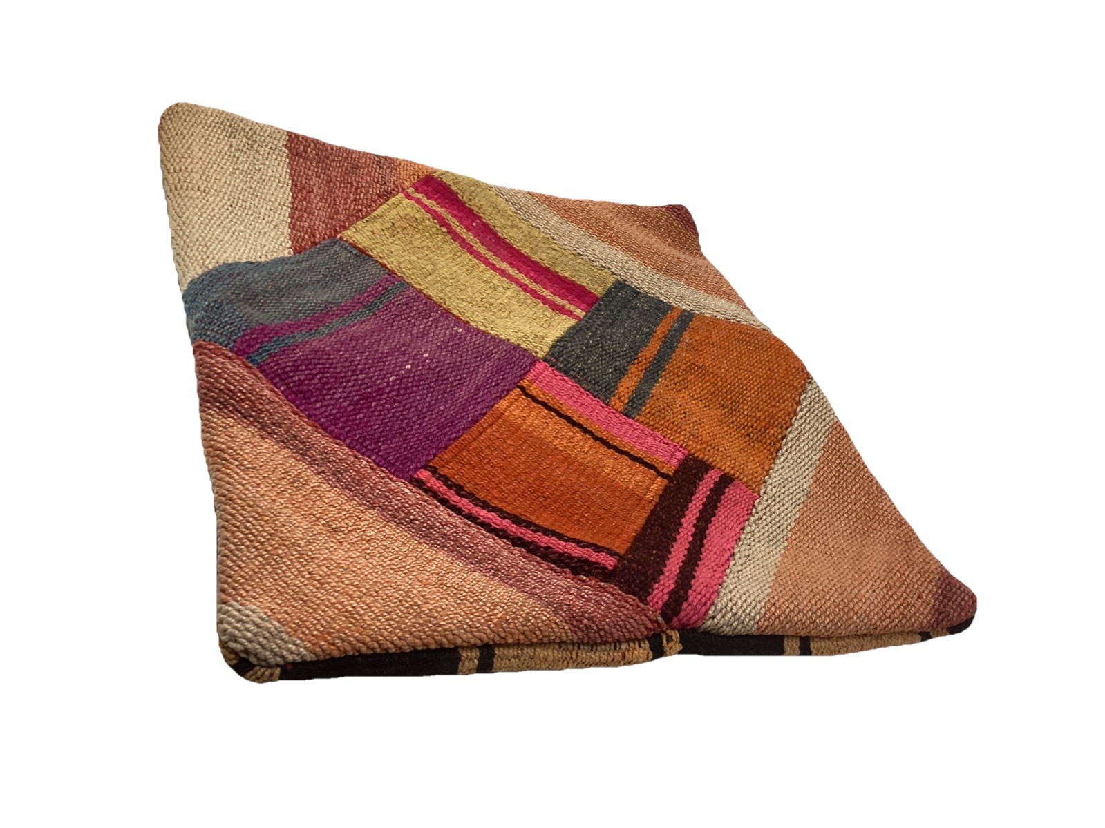 Aguayo’s Multi Color Pillow Cover Bolivian Peru Handmade Textile Wool 16”x16” gallery