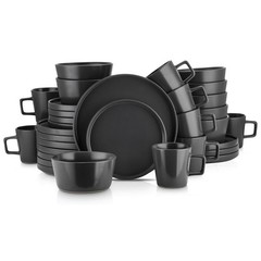 Stone Lain Celina Stoneware 16pc Dinnerware Set, Service for 4, Black (Open Box)