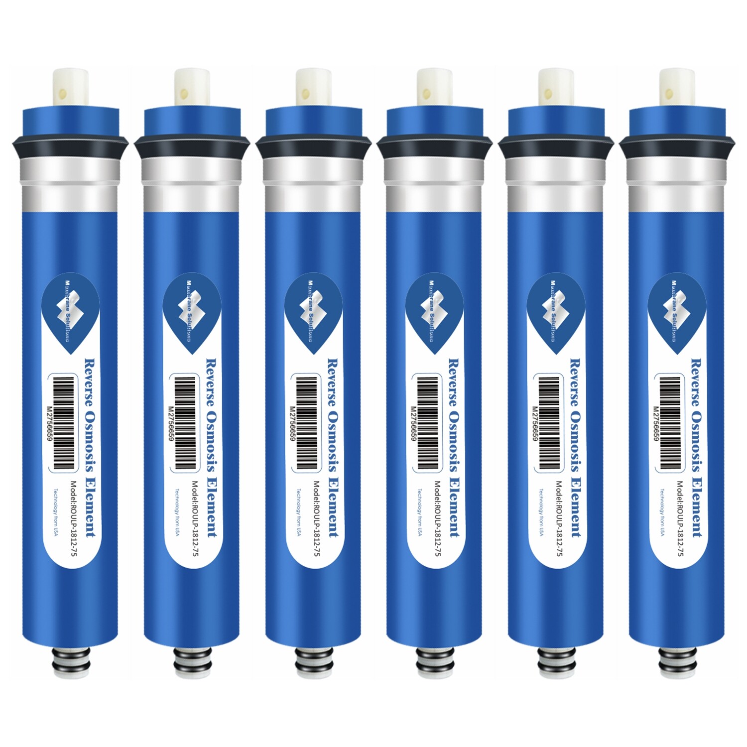 6 Pack 50/75 GPD RO Membrane Reverse Osmosis System Water Filter 1812 Cartridges gallery