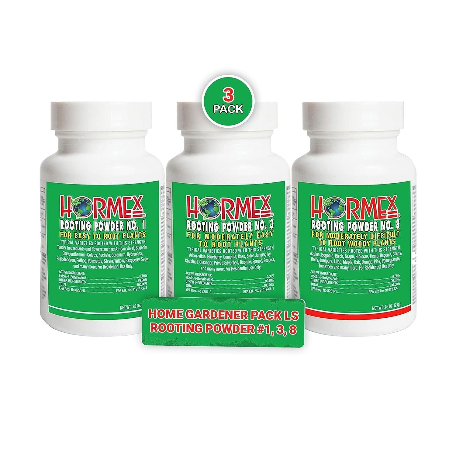 Hormex Rooting Powder #1, 3, 8 Pack - For Easy to Difficult to Root Plants - IBA gallery