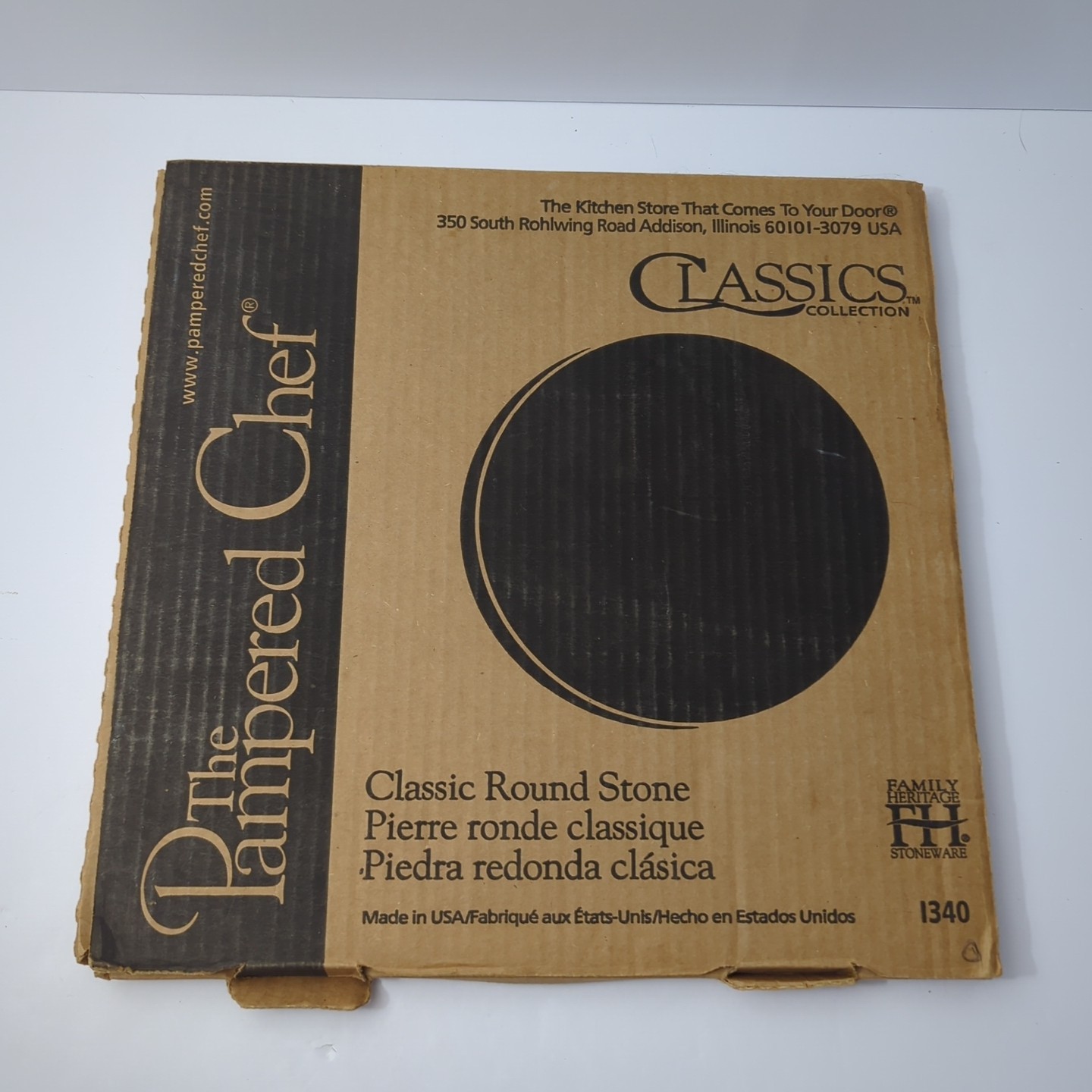 Pampered Chef Classic Round Stone 1340 Pizza Cookie 13" Baking Stone USA gallery