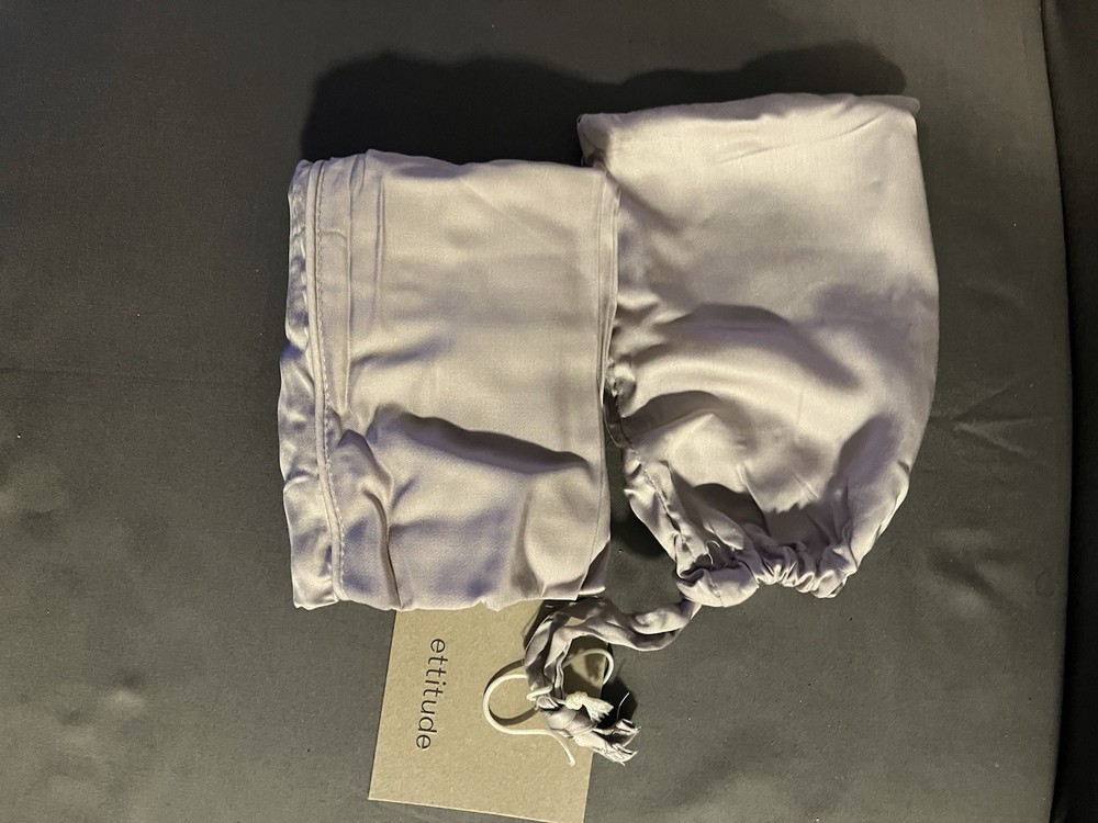 ettitude Light Gray Solid Color Rectangular Pillowcase No Closure Bedding