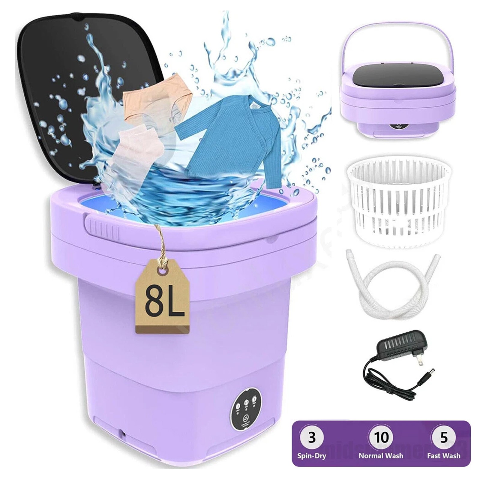 Portable Washing Machine Mini Washer Foldable Washer and Spin Dryer Small Travel gallery