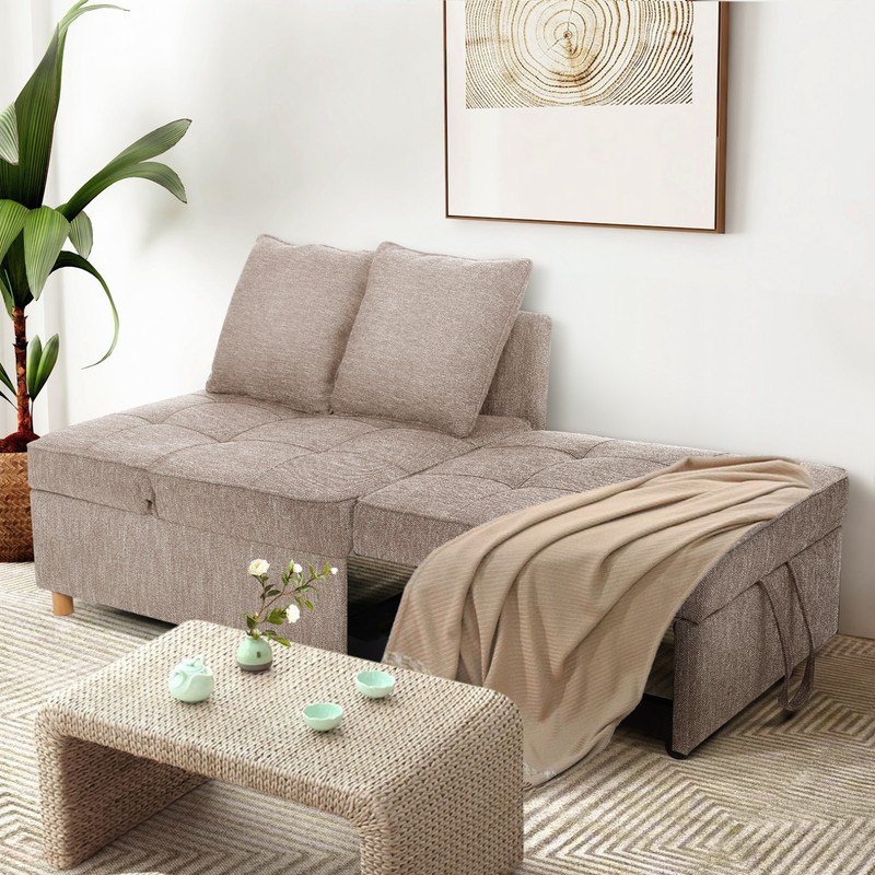 4-in-1 Sofa Bed Pull Out Convertible Chair Bed w/ Adjustable Backrest 2 Pillows gallery