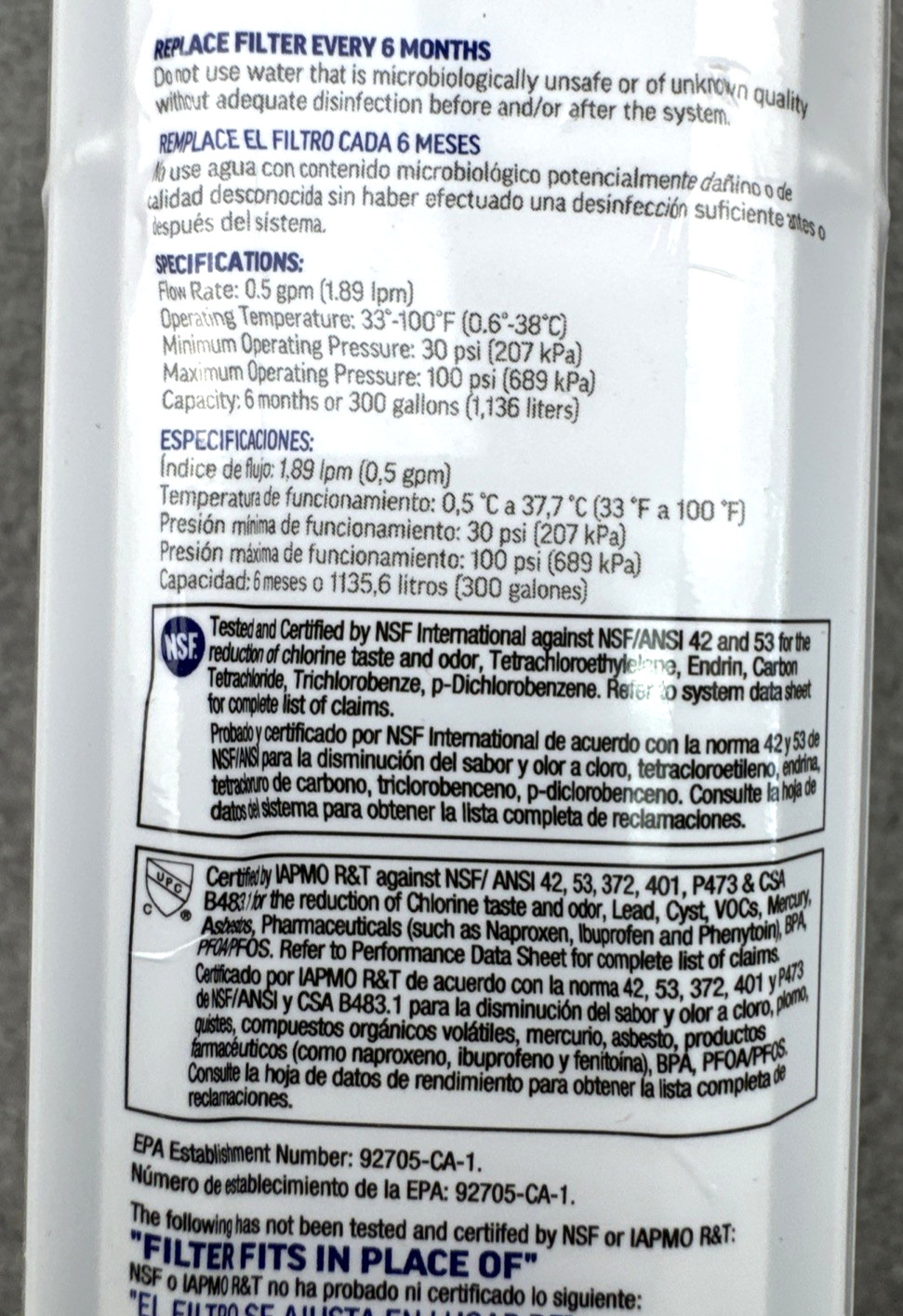Project Source 3846785 S-4-2 Refrigerator Water Filter For Samsung HAF-QINS NEW gallery