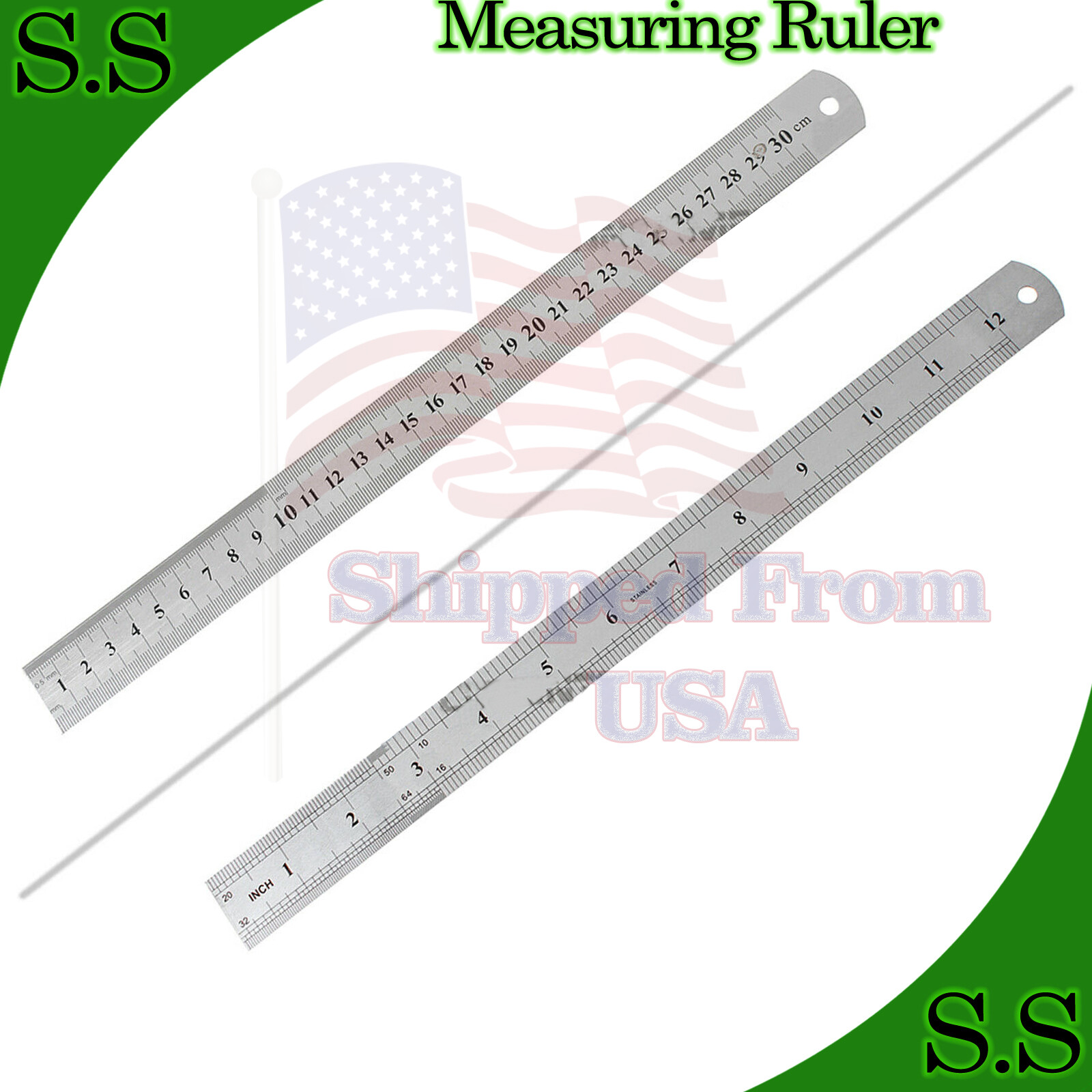 30cm 12 inch Stainless Steel Precision Double Sided Metal Metric Straight Ruler gallery