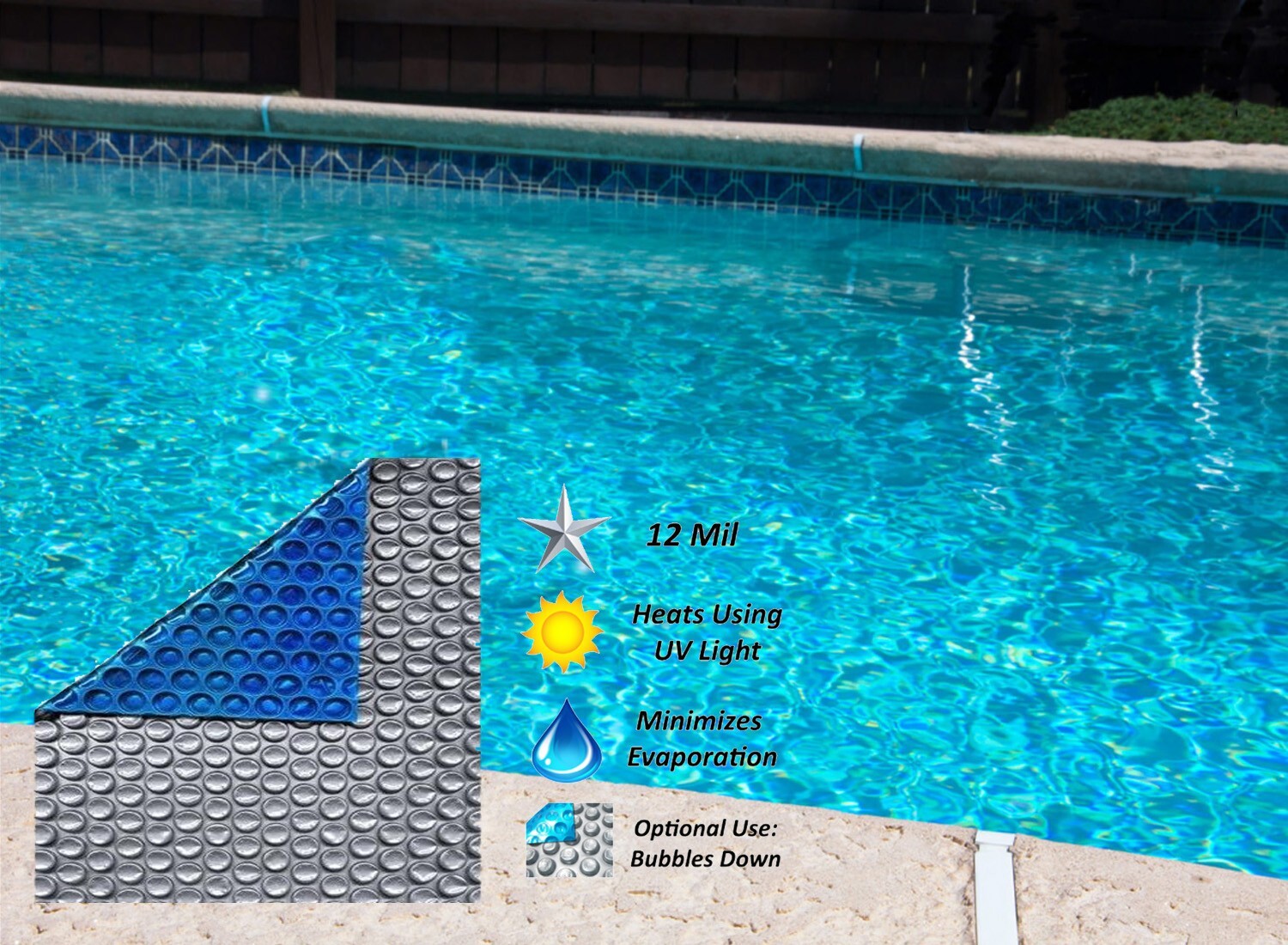 Space Age Swimming Pool Solar Heating Blanket Cover - (Choose Pool Size) gallery