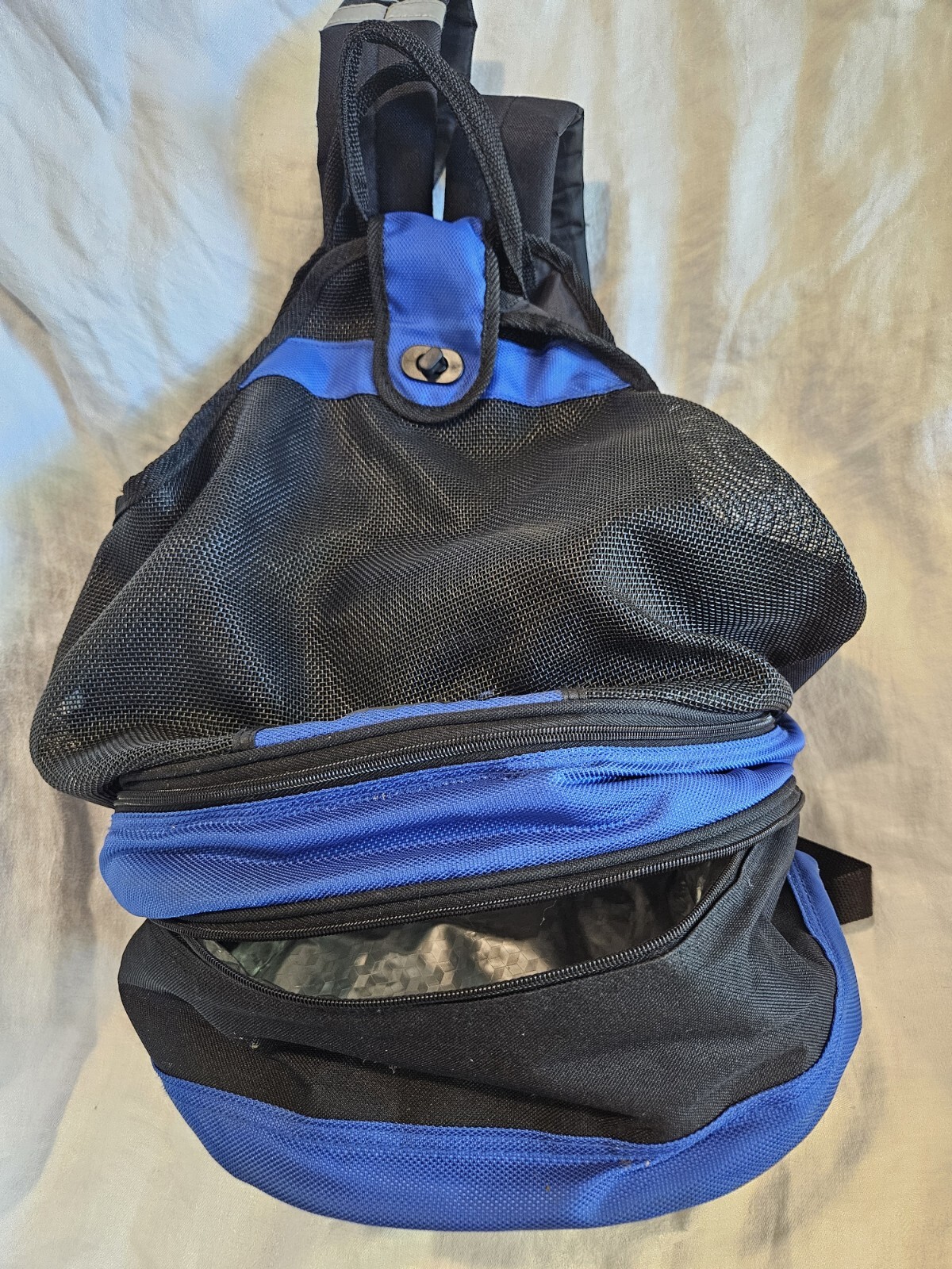 ICECAP Mesh Front  3 Compartment Blue & Black Camping/Hiking/Beach Backpack