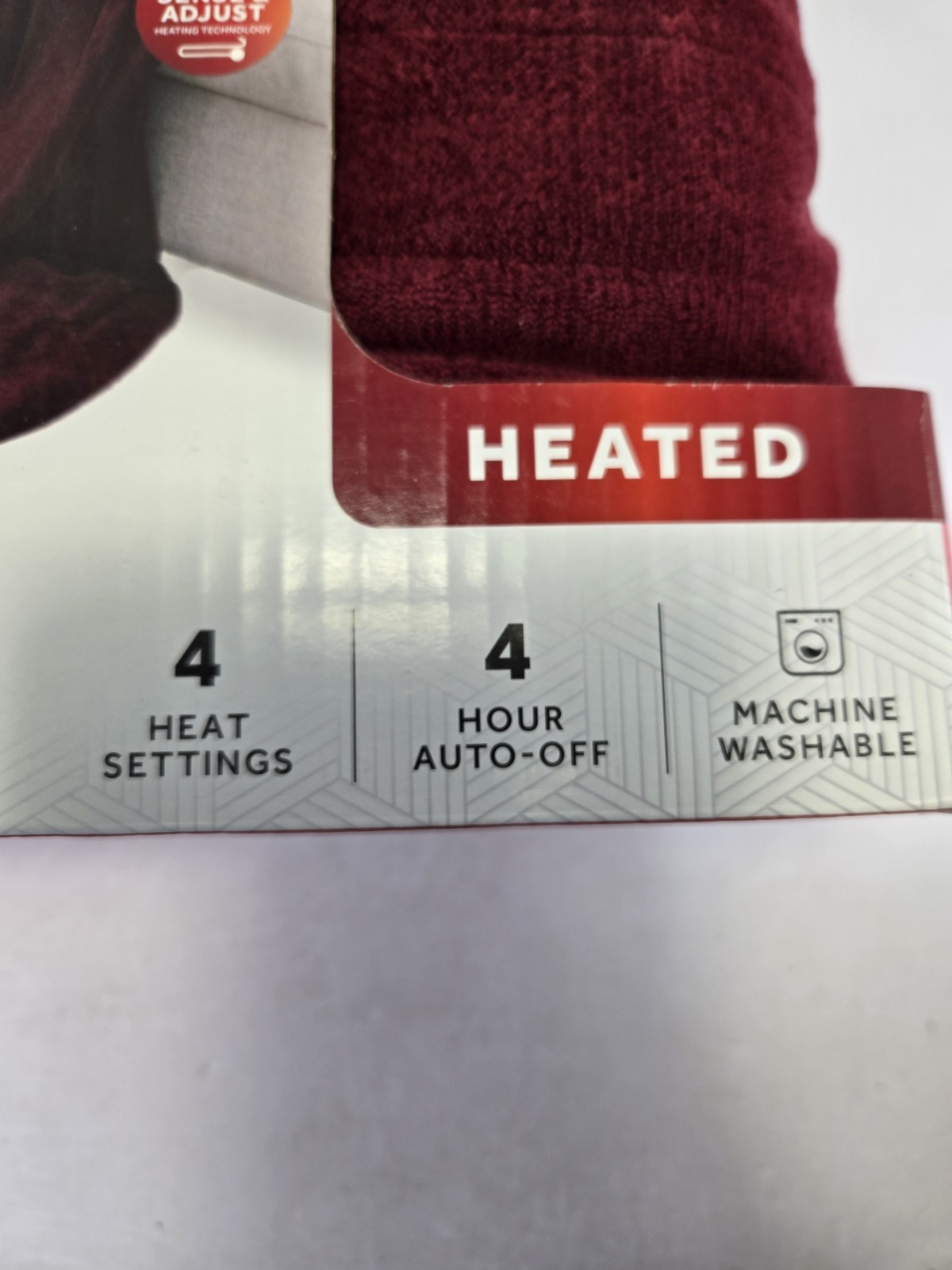 Sunbeam Microplush Oversized Heated Throw 60x80 Inch Maroon gallery