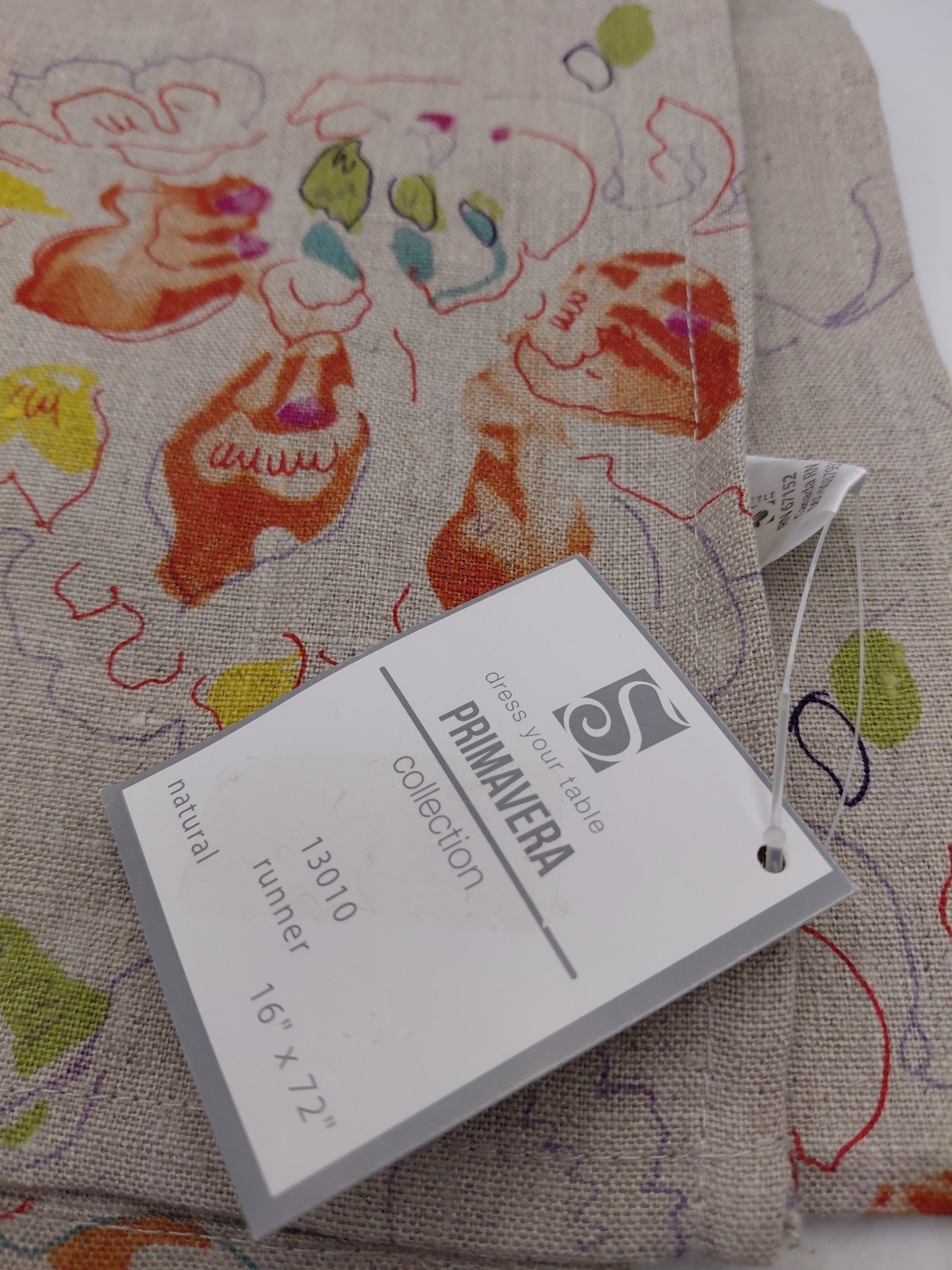Saro Lifestyle Primavera Collection Table Runner 16in x 72in 100% Linen gallery