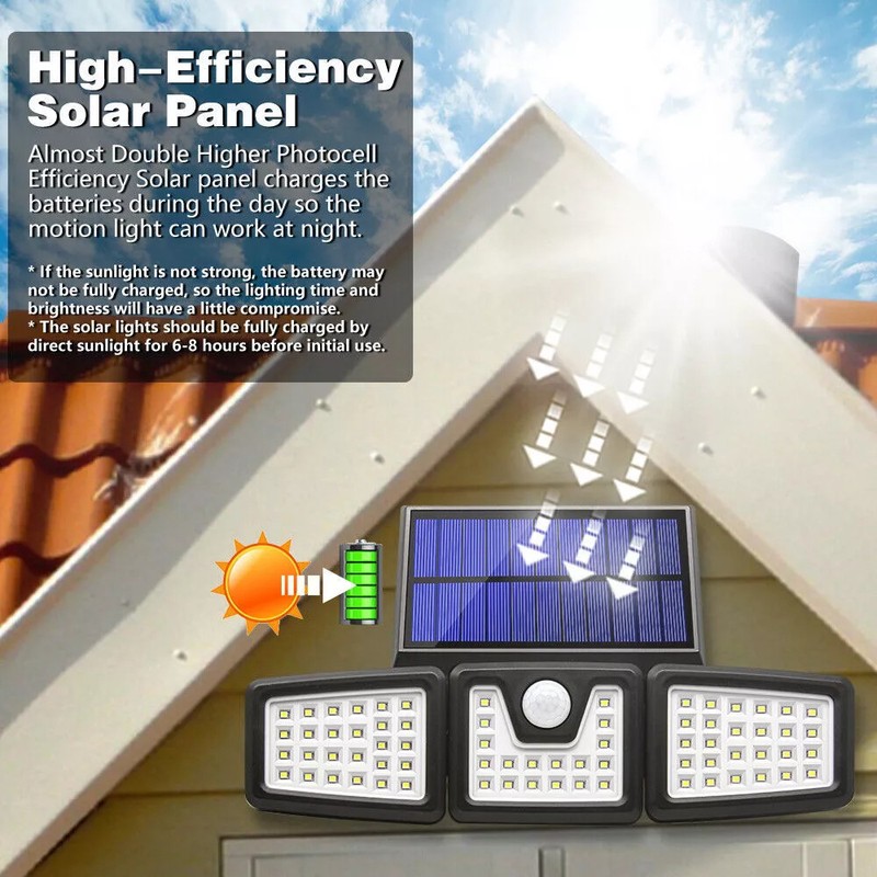 LED Motion Sensor Solar Lights 2 Pack Outdoor IP65 Waterproof Security Lamp gallery