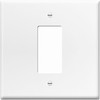 Oversized Metal Light Switch Plate 5.5” Jumbo 2 Gang | White Extra Large Doub... gallery