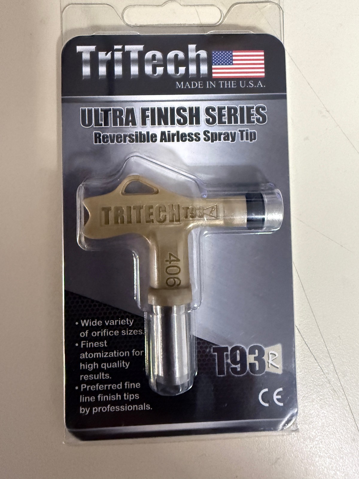 New, TriTech, 201-406, T93R, reversible airless spray tip gallery
