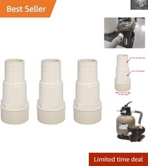 Universal Brass Pool Hose Adapter 1.25″/1.5″ for Above-Ground Pools (3 Pack)