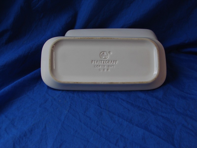 Pfaltzgraff ARBOR VINE Pattern Stoneware Butter Dish Pink Blue Green Floral VGC gallery