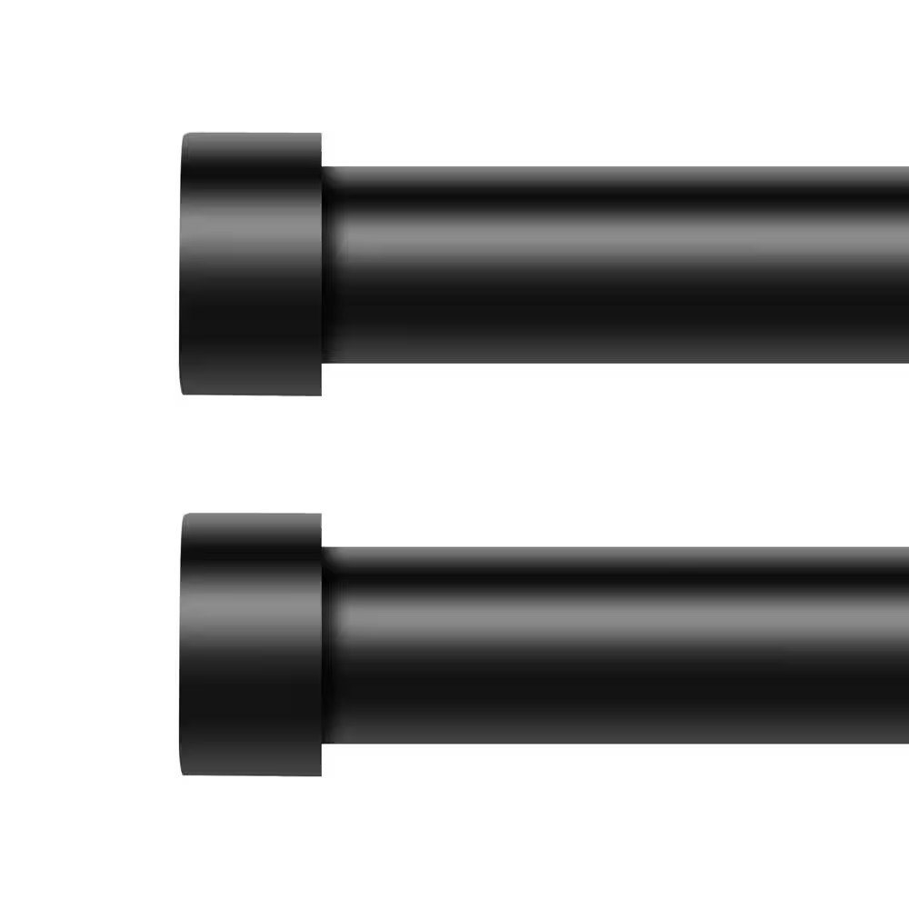 2-Piece 36 In. to 88 In. Iron Adjustable Tension Shower Curtain Rod with End Cap gallery