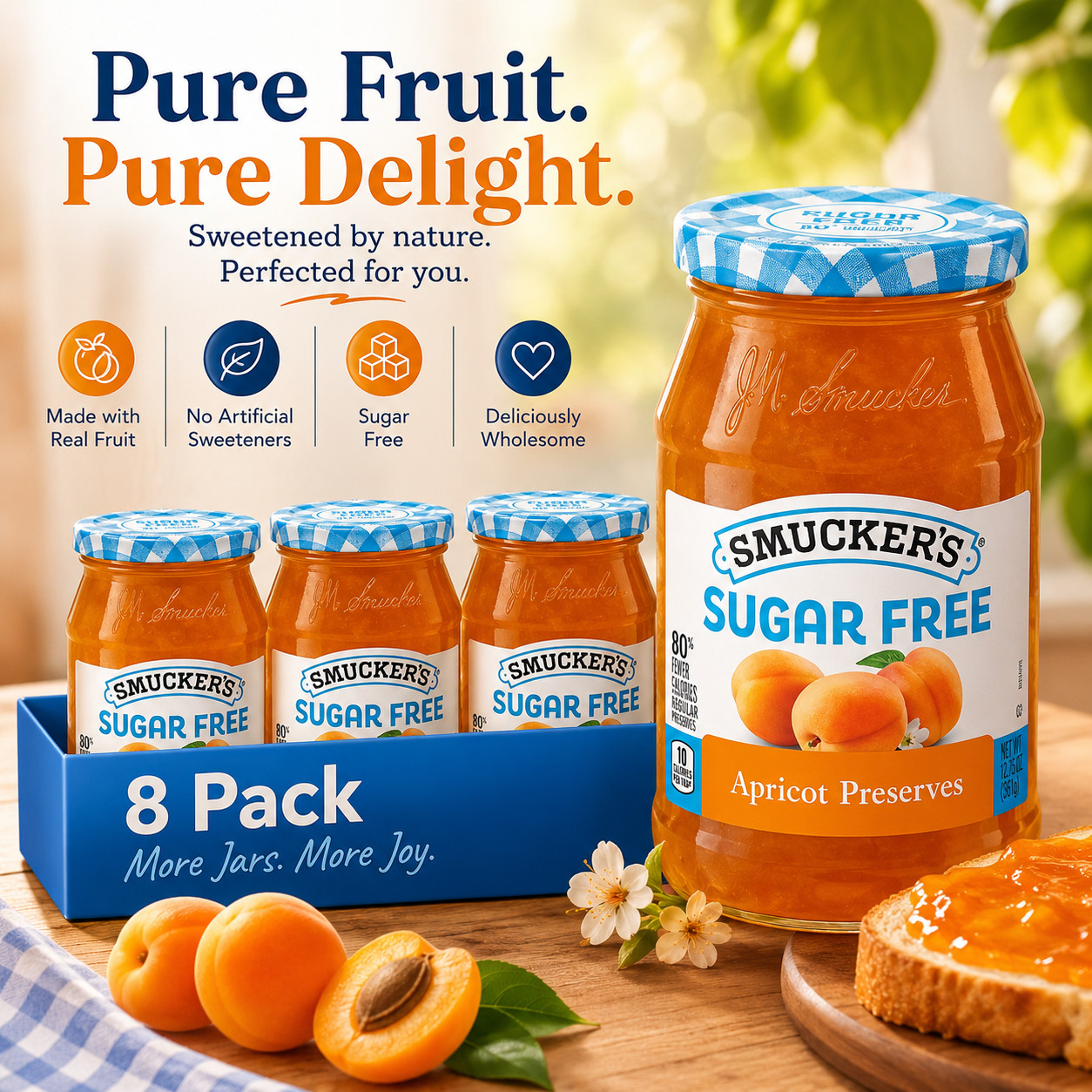 Deliciously Fruity: 8-Pack Smucker's Sugar-Free Apricot Preserves with Splenda gallery