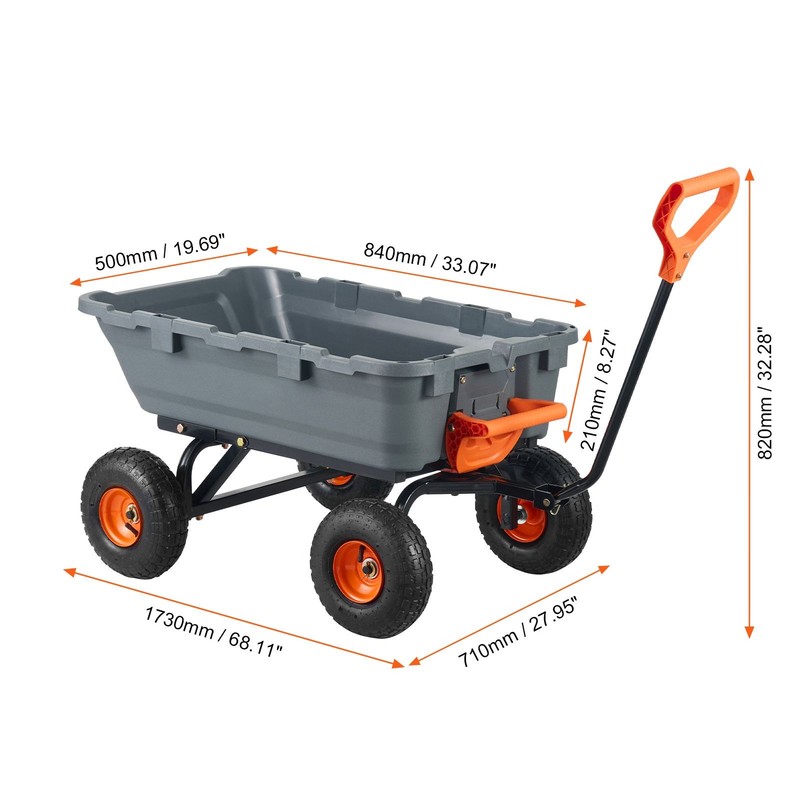 Sturdy Poly Dump Wagon 800lb 10in Garden gallery