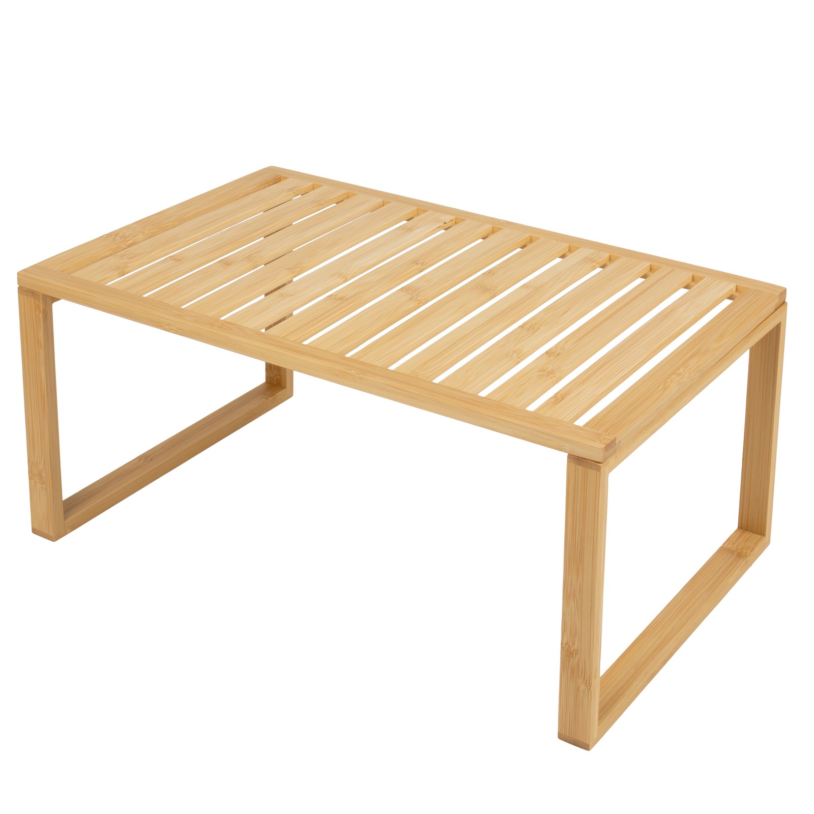Bamboo Stackable Shelf, Natural Bamboo Color, Easy Assemble, 16 x 10 x 1.18in gallery
