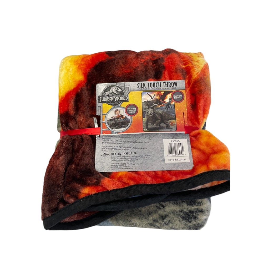 Jurassic World Silk Touch Throw Blanket 40 in x 50 in/102cm x 127cm NWT CINEMARK