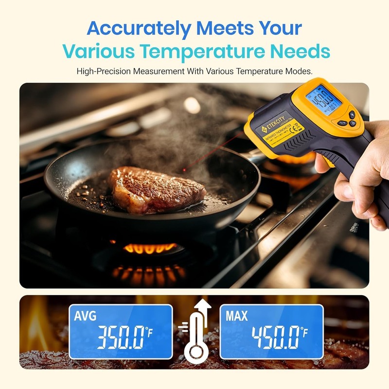 Infrared Thermometer Laser Temperature Gun 774, Meat Food Candy Oven Thermome... gallery