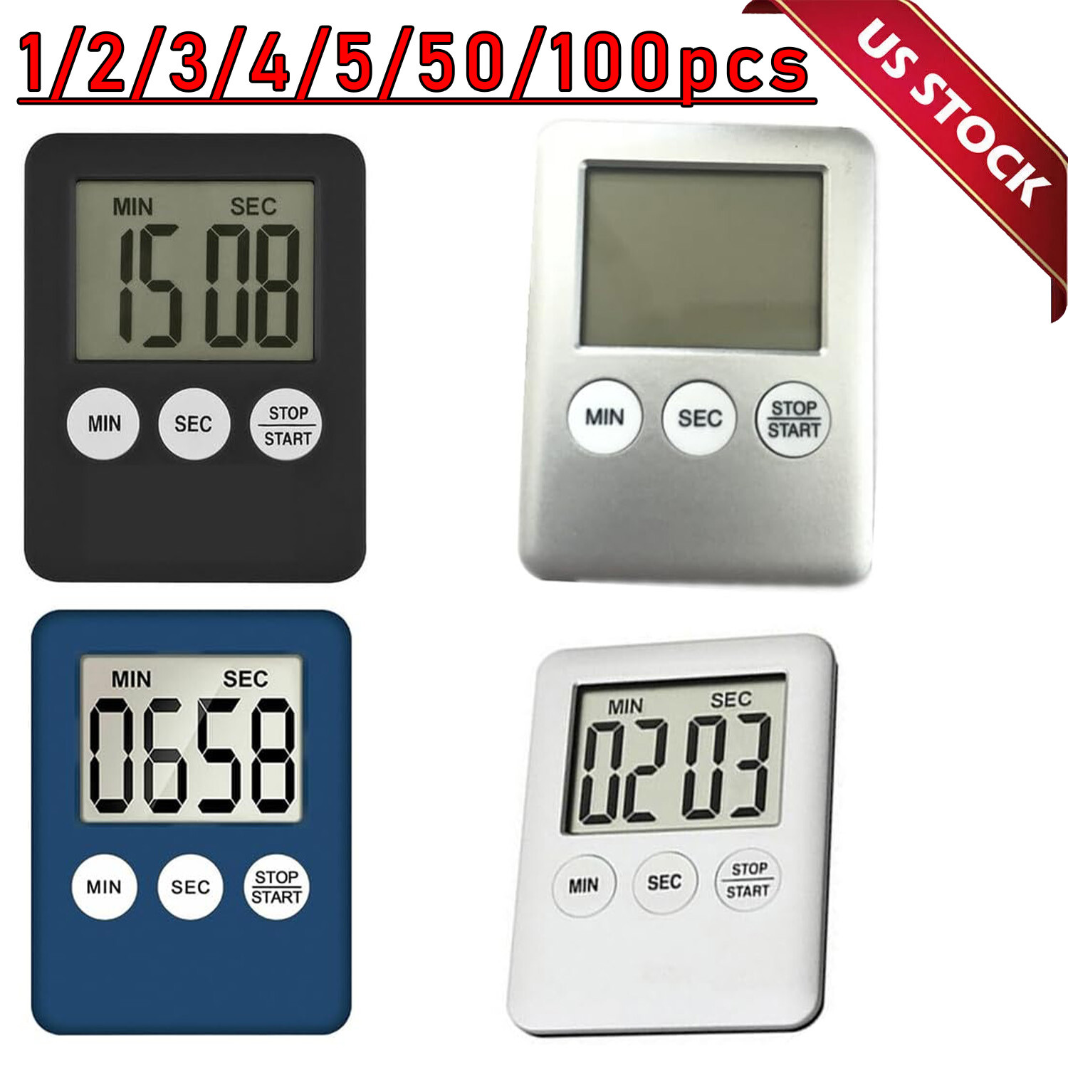 LCD Digital Kitchen Cooking Timer Count-Down Up Clock Loud Alarm Magnetic Lot gallery