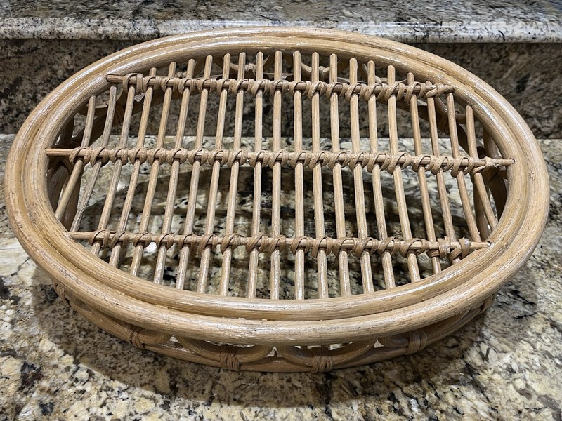 Bamboo Oval Serving Tray Boho Vintage Retro gallery