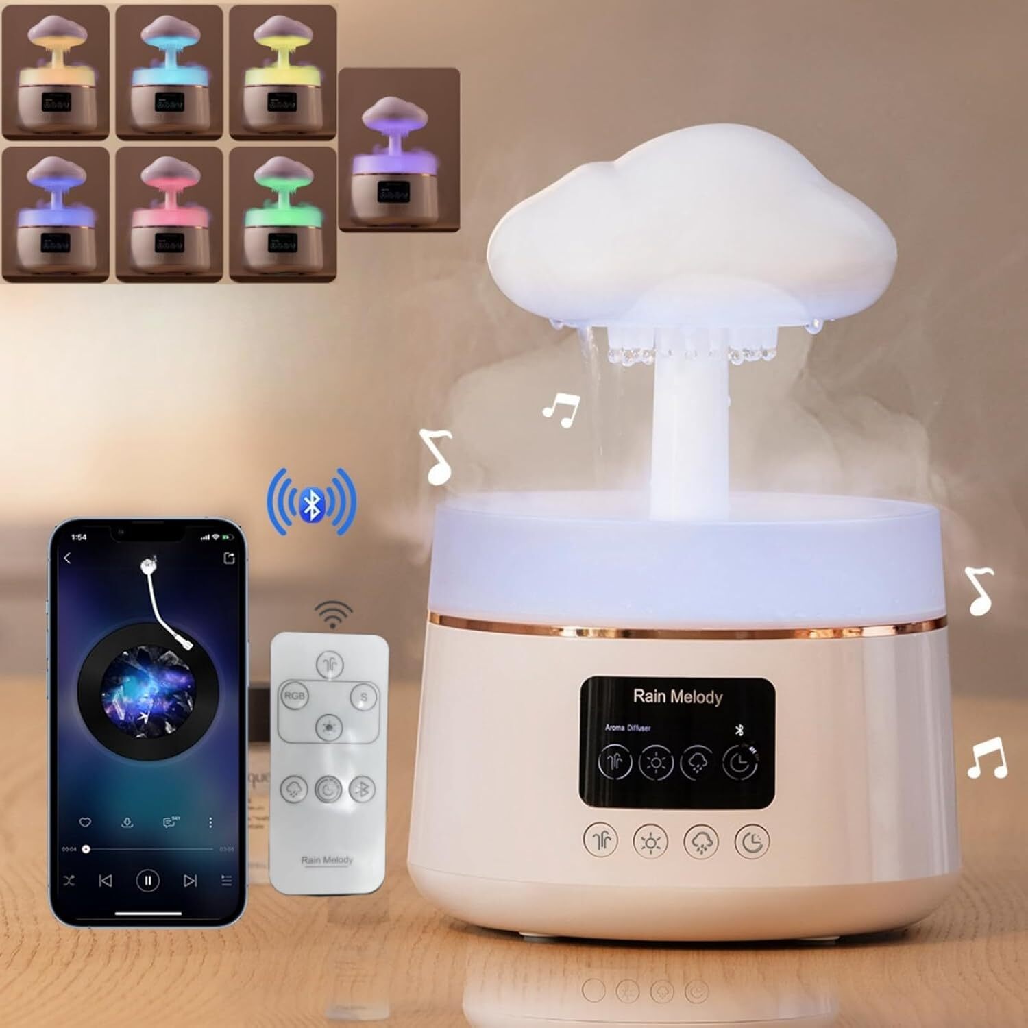 30db Silent Cool Mist Humidifier Bedroom 3 Types Brightness And 7 Color Light gallery
